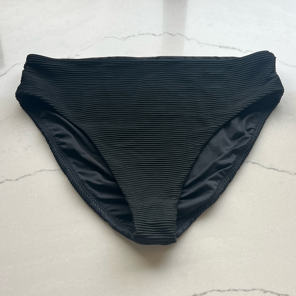 J. Crew Rib bikini bottom with high-cut leg size Medium